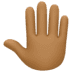 🤚🏾 raised back of hand: medium-dark skin tone display on Facebook